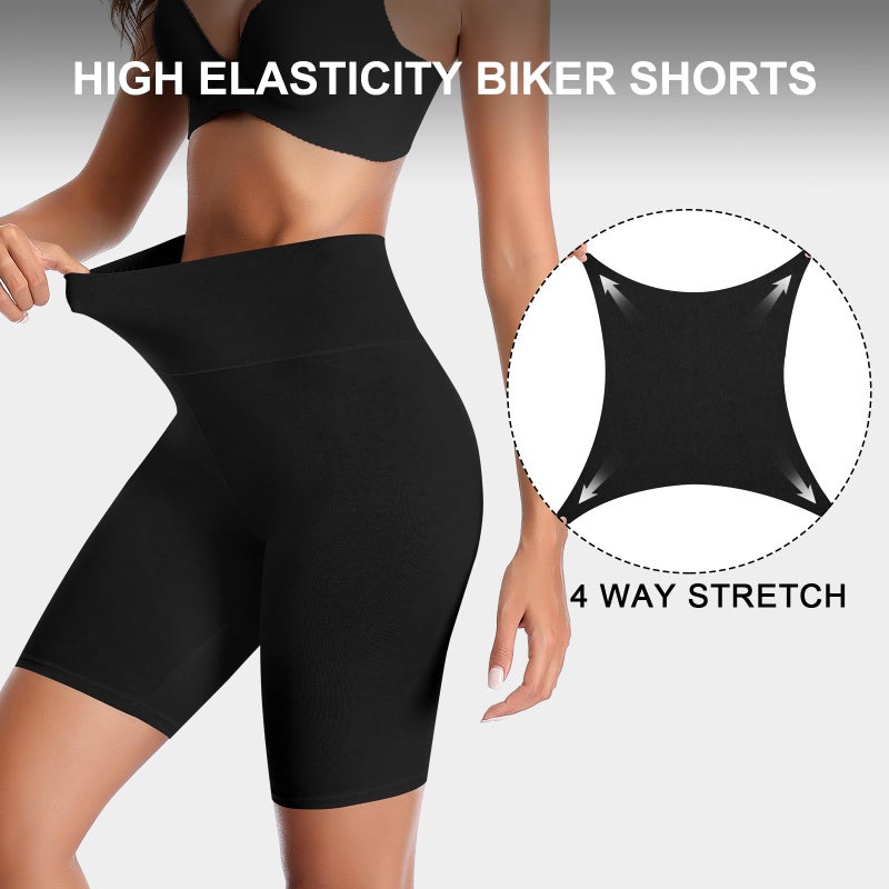 K-CHEONY Cotton Boyshorts for Women Stretch Spandex Biker Shorts Anti Chafing Safety Slip Panties for Under Dresses Black - Image 5